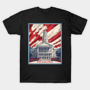 Philadelphia United States of America Tourism Vintage Poster T-Shirt